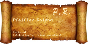 Pfeiffer Roland névjegykártya